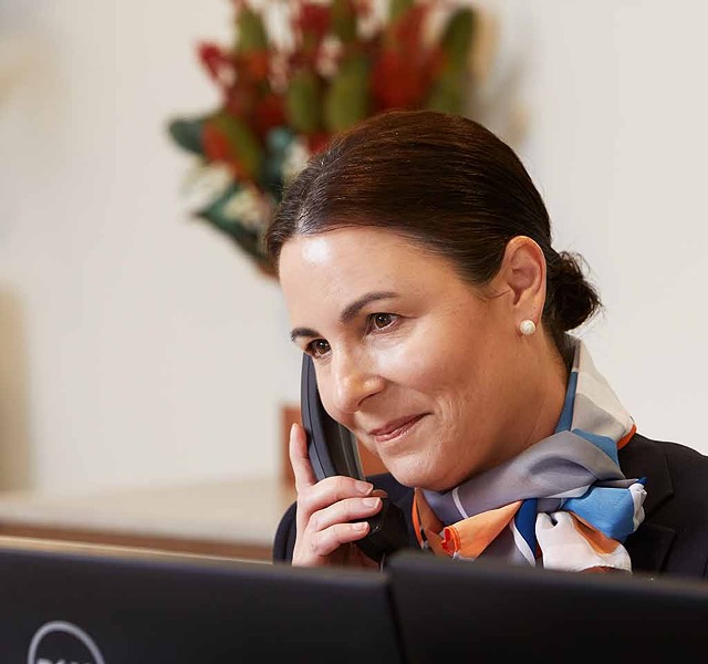 funeral director on phone