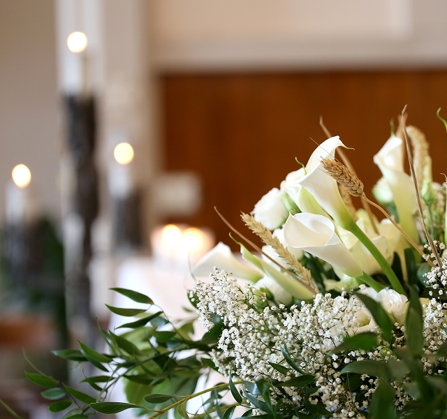 flowers in chapel