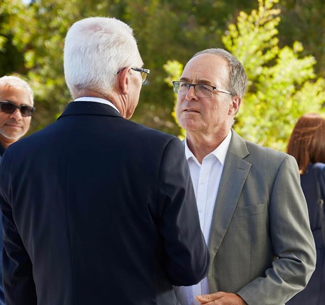 funeral director with local man