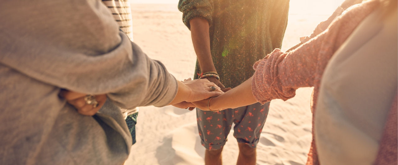 group at beach